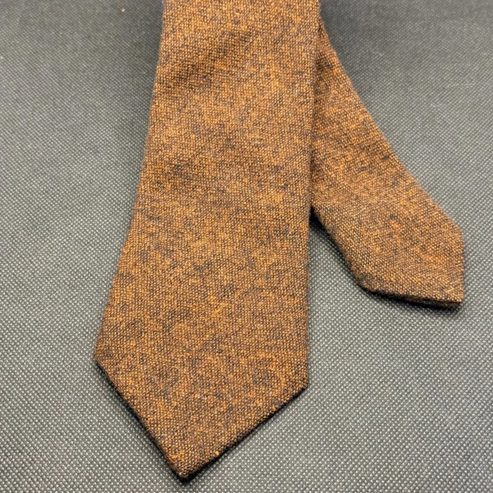 Vintage 1960s The Amanas Brown Tweed Wool Tie 3